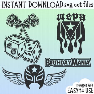 Lateinisch Wrestler SVG Bundle Luchador, Wepa Boricua, Latein Würfel für Shirt, Wrestling Fan Geschenke, Wrestling Party, Aufkleber, Lucha Clipart
