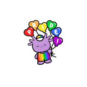 Calcomanía de vinilo de ajolote con globos del orgullo imagen 4