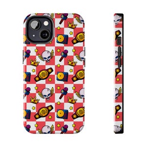 Pro Wrestling Royal Family Tough Mobilskal för iPhone och Android - Red Checker - Wrestling Merch, Wrestling Fan Present