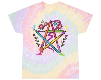 Camiseta boho pastel con estrellas y arcoíris de Magical Arts and Crafts Supplies, regalo para artistas.