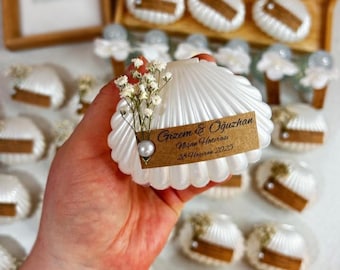 Velas de concha hechas a mano, regalos de boda al por mayor, vela de ostra personalizada, recuerdo de fiesta en la playa, regalo de perla para despedida de soltera, regalo de compromiso