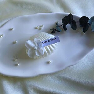 Beach Wedding Favor Candle, Seashell Decor Gift, Coastal Summer Bridal Shower Souvenir, Personalized Mini Candle image 5