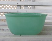 Jeanette Glass Square Green Refrigerator Dish - 1950s Fridgie Dish - Jadeite Green - No Lid