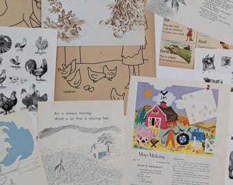 Farm Themed Vintage Mini Paper Pack - Assorted Ephemera for Scrapbooking and Junk Journals