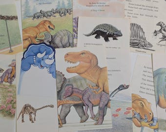 Dinosaur Themed Vintage Paper Pack - Assorted Ephemera for Scrapbooking and Junk Journals