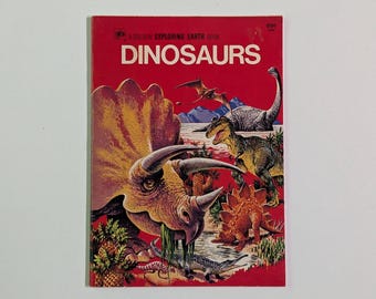 1973 Dinosaurs Book - Golden Press Exploring Earth Colorful Vintage Kids Book