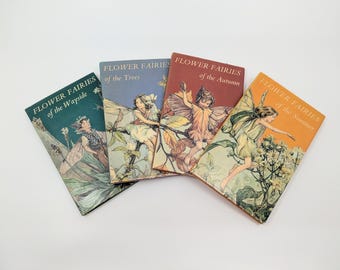 1975 Flower Fairies Books by Cicely M Barker - Set of Four Hardcover with Dust Jackets
