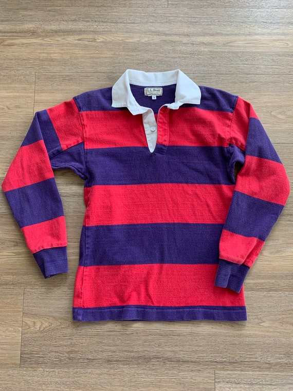 Vintage 80s LL BEAN Striped Rugby Shirt 