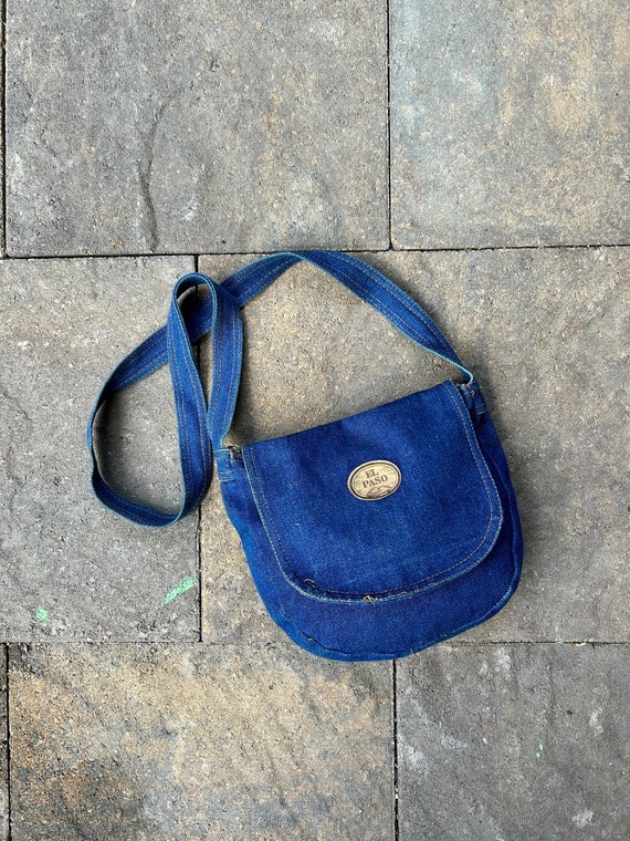 Vintage 90s Y2k purse denim jean toughskins shoulder bag handmade
