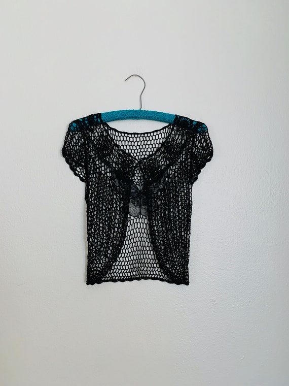 Vintage 90s Madame Butterfly Mesh Open Weave Rave