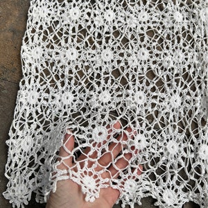 Vintage 60s Mesh Open Weave Crochet Doily Top sz S image 5