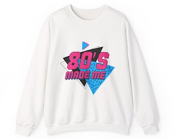 Sudadera con estampado retro "Me hicieron los 80" / Diseño neón vintage de los 80