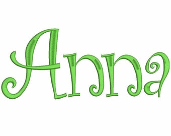 AKD No. 148 CurlyQue Machine Embroidery Font Designs about 2 in. high uppercase CURLY