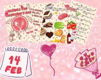 Delicious Recipes for Your Valentine. / Simple and straightforward. / Name Card Gift to Dedicate Your Meal to Your Loved One.