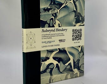 Handmade A5 Notebook with LINED Pages, crafted by Traditional Bookbinder