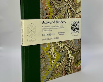 Handmade A5 Notebook with LINED Pages, crafted by Traditional Bookbinder