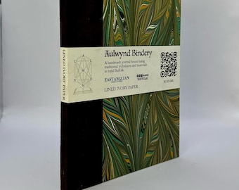 Handmade A5 Notebook with LINED Pages, crafted by Traditional Bookbinder