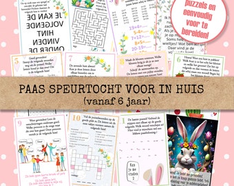 Paas Speurtocht binnenshuis - va 6 jaar - 11 puzzels - indoor schatzoeken - directe download&zelf printen - Nederlandstalig | The Unboxables