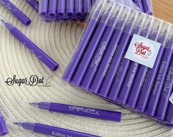 Purple Mini Edible Markers Pens - 25