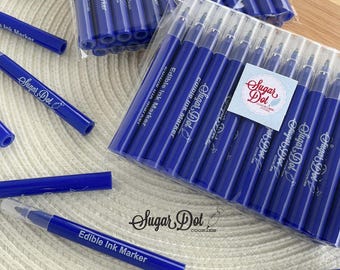 Blue Mini Edible Markers Pens - 25
