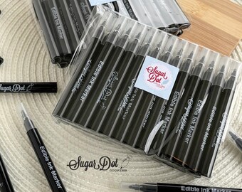 100 - Black Mini Edible Markers Pens - Bulk Discount Pricing