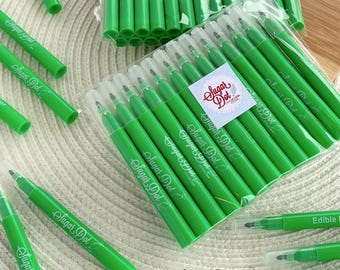Green Mini Edible Markers Pens - 25