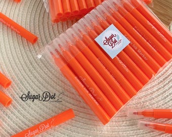 Orange Mini Edible Markers Pens - 25
