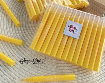 Yellow Mini Edible Markers Pens - 25
