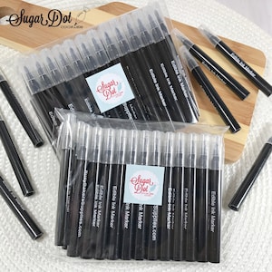 Black Mini Edible Markers Pens - 25