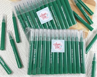 Green Mini Edible Markers Pens - 25