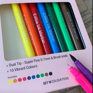 Rainbow Edible Food Marker Pens from Corianne - Dual Tip