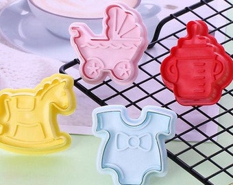 Mini Plunger Imprint Cookie / Fondant Cutters - Baby - 4 count