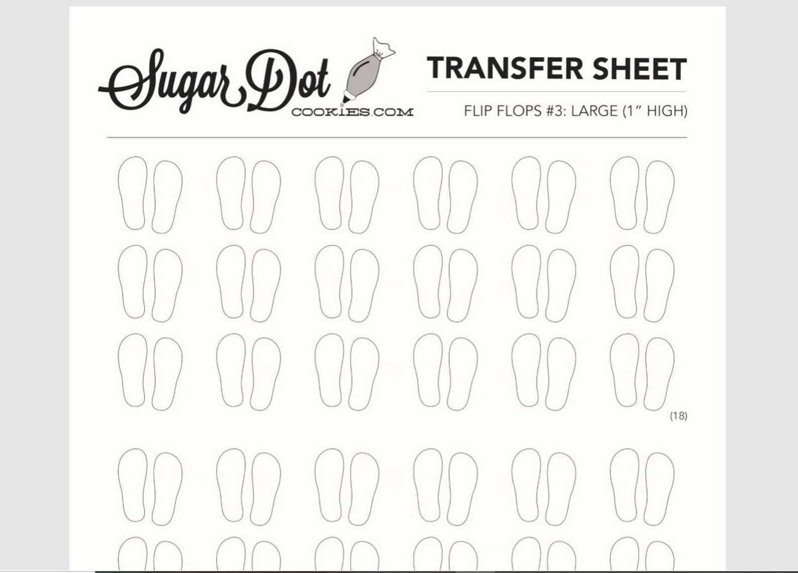 Flip Flops Sugar Dot Royal Icing Transfer Sheets Etsy