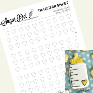 Skinny Hearts: Templates for Royal Icing / Buttercream Transfers and Macarons
