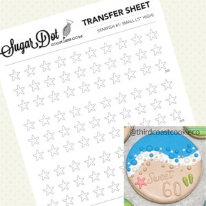 Starfish: Templates for Royal Icing / Buttercream Transfers and Macarons
