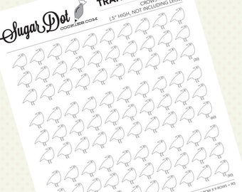 Crows: Templates for Royal Icing / Buttercream Transfers and Macarons