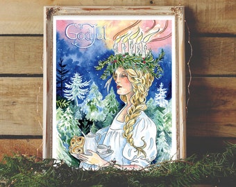 Saint Lucia Holiday Christmas 8X10 Art Print