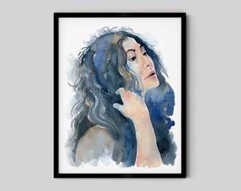 オノ・ヨーコ アーティスト ポートレート - オリジナル絵画のアートプリント