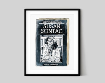 Conversations With Susan Sontag Book Art Print Watercolor Painting