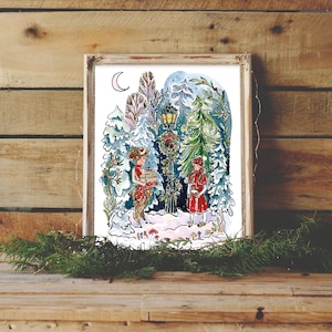 Natal de Nárnia - Lucy Mr. Tumnus - Nárnia - Impressão artística 8X10