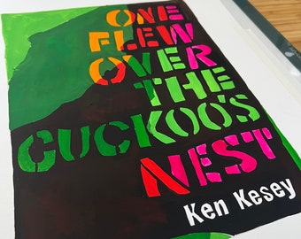 One Flew Over the Cuckoo's Nest Ken Kesey Original Art Painting - 9.75 X 13"