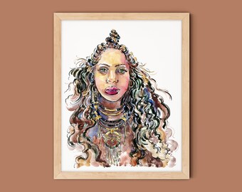 Erykah Badu Artist Portrait - Art Print of Original Painting