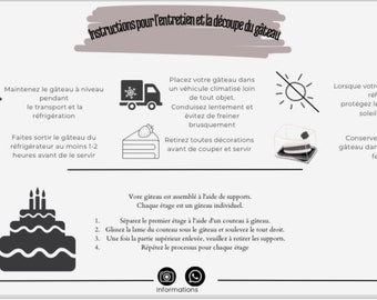 Cake care instructions en Français