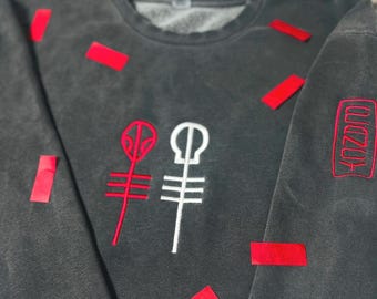 Twenty one pilots //Skeleton clique embroidered sweatshirt