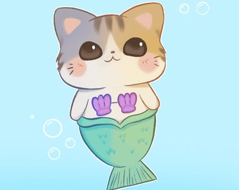 Cute mermaid cat