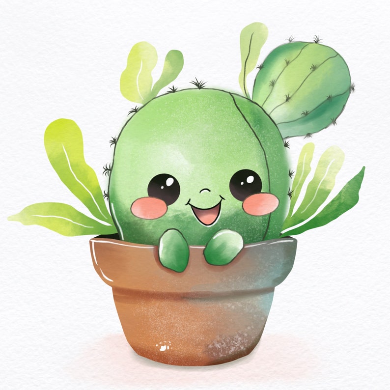 Watercolor Cactus zdjęcie 1