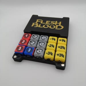 Boite de 15 dés D6 de 16mm format carte - Flesh and blood TCG