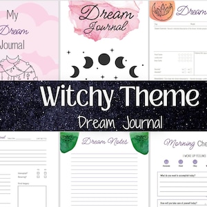 Witchy Theme Dream Journal Instant Download PDF Color and Black and White