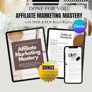 Affiliate Marketing Guide with Master Resell Rights (MRR) and Private Label Rights (PLR), DYF Digital Products, plr Canva Templates