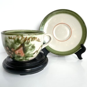 John B. Taylor Ceramics Harvest Vintage Stoneware Jumbo Cup and Saucer image 1
